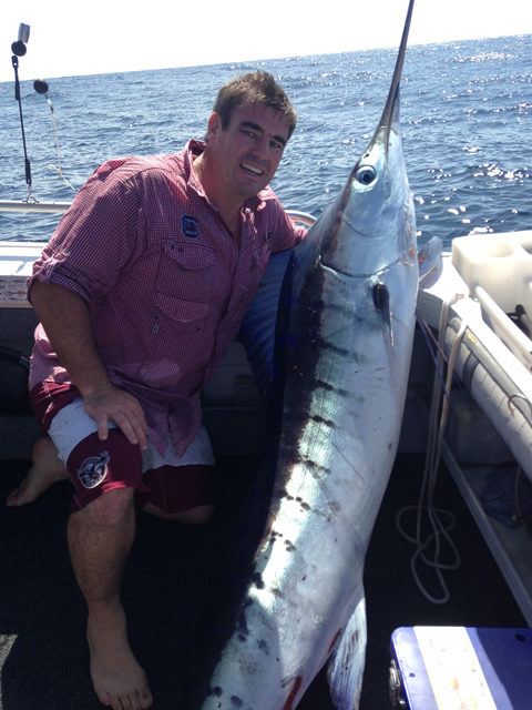 ANGLER: Ben Mackey SPECIES: Striped Marlin  WEIGHT: Est. 90+ kg. LURE: 10″ Stripey Ripper